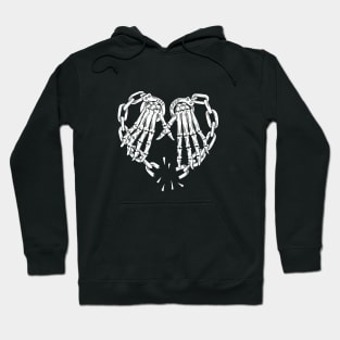 Skull hands and broken heart-shaped chains for Halloween Hoodie